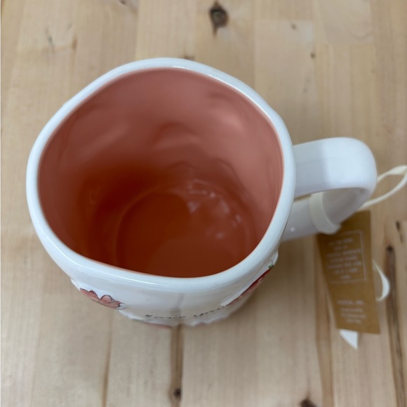 Rae Dunn Valentine LOVE YOU BERRY MUCH Mug Double Sided Pink Interior New - Picture 3 of 4